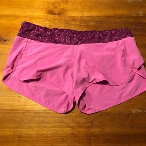 Pink Lululemon Speed Up 2.5" Shorts